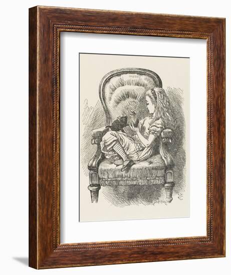 Black Kitten Alice and the Black Kitten-John Tenniel-Framed Photographic Print