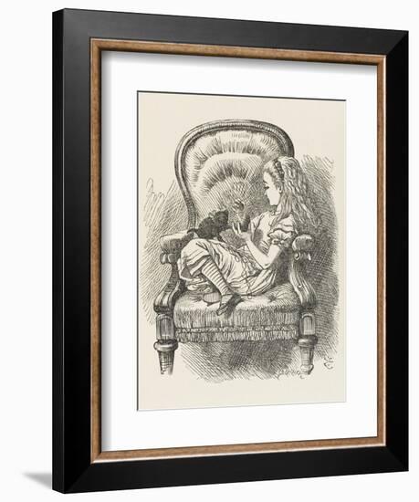 Black Kitten Alice and the Black Kitten-John Tenniel-Framed Photographic Print