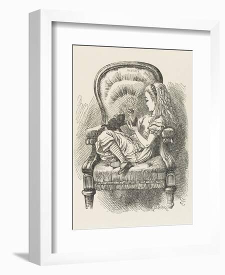 Black Kitten Alice and the Black Kitten-John Tenniel-Framed Photographic Print