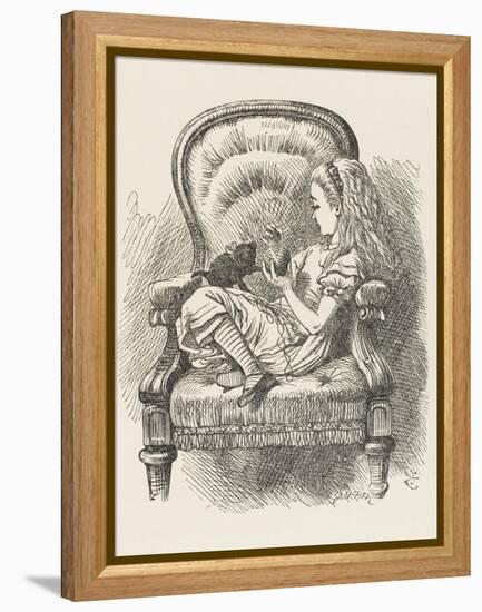 Black Kitten Alice and the Black Kitten-John Tenniel-Framed Premier Image Canvas