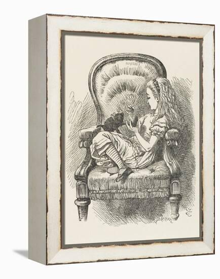 Black Kitten Alice and the Black Kitten-John Tenniel-Framed Premier Image Canvas