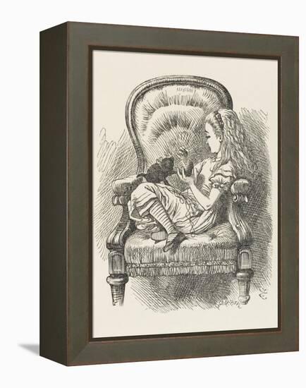 Black Kitten Alice and the Black Kitten-John Tenniel-Framed Premier Image Canvas