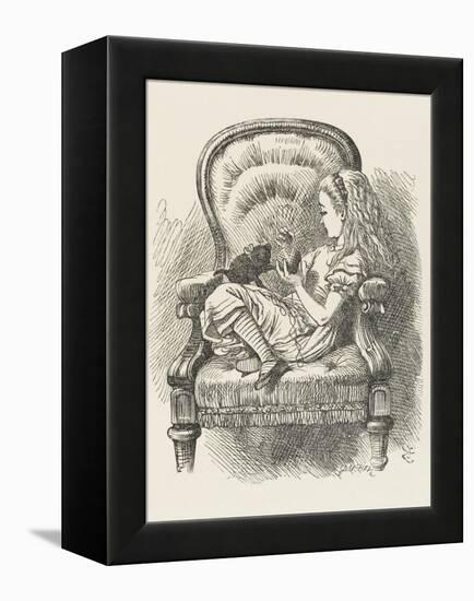 Black Kitten Alice and the Black Kitten-John Tenniel-Framed Premier Image Canvas