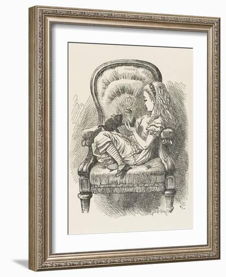 Black Kitten Alice and the Black Kitten-John Tenniel-Framed Photographic Print