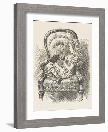 Black Kitten Alice and the Black Kitten-John Tenniel-Framed Photographic Print