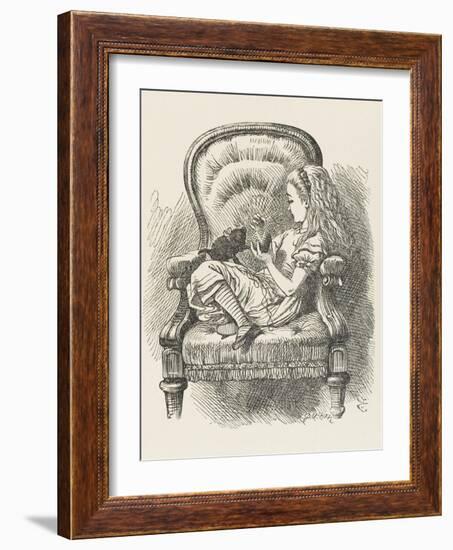 Black Kitten Alice and the Black Kitten-John Tenniel-Framed Photographic Print