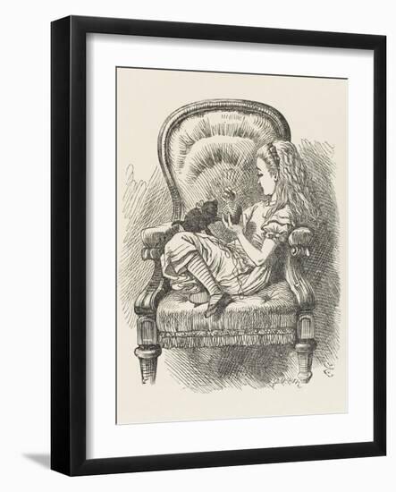 Black Kitten Alice and the Black Kitten-John Tenniel-Framed Photographic Print