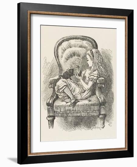 Black Kitten Alice and the Black Kitten-John Tenniel-Framed Photographic Print