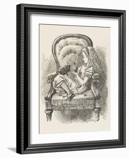 Black Kitten Alice and the Black Kitten-John Tenniel-Framed Photographic Print