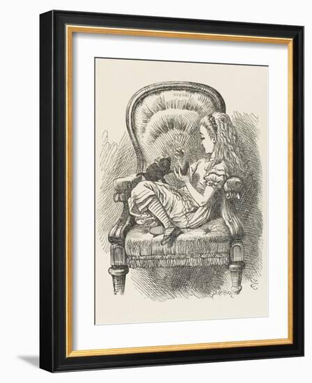 Black Kitten Alice and the Black Kitten-John Tenniel-Framed Photographic Print