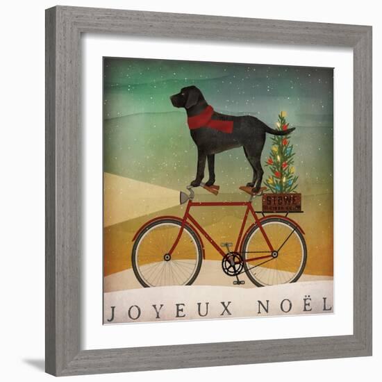 Black Lab on Bike Christmas-Ryan Fowler-Framed Art Print