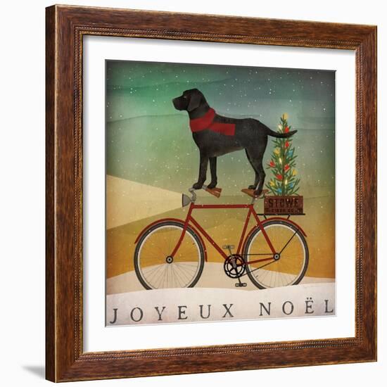 Black Lab on Bike Christmas-Ryan Fowler-Framed Art Print