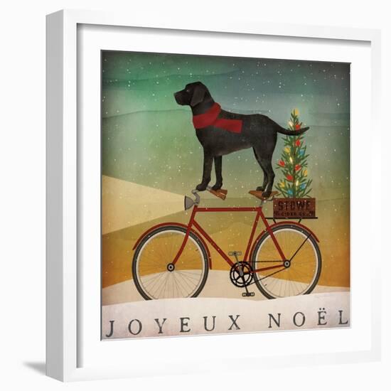 Black Lab on Bike Christmas-Ryan Fowler-Framed Art Print