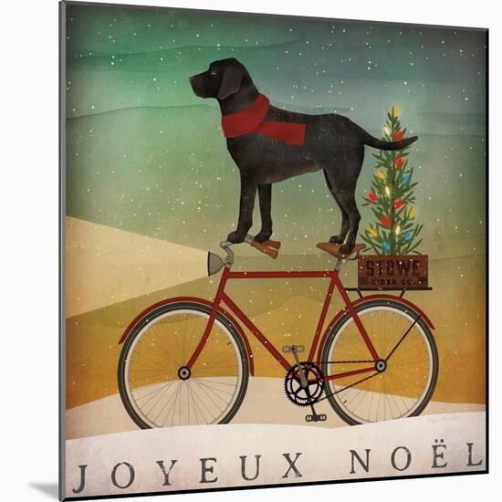 Black Lab on Bike Christmas-Ryan Fowler-Mounted Art Print