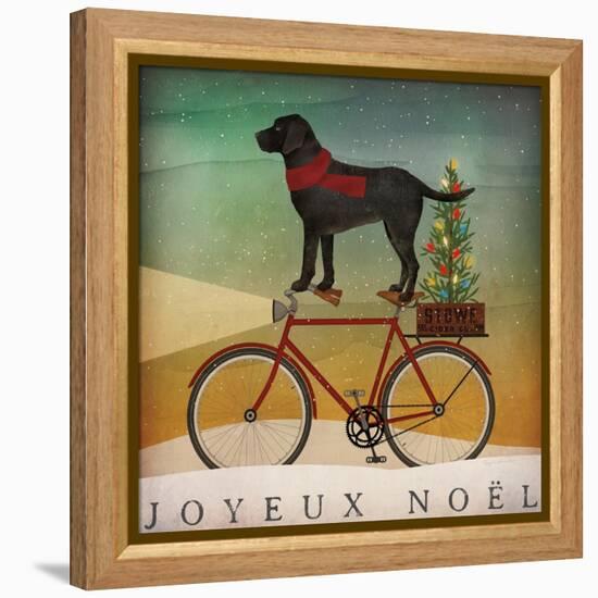 Black Lab on Bike Christmas-Ryan Fowler-Framed Stretched Canvas