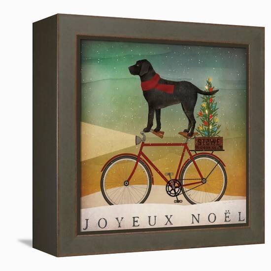 Black Lab on Bike Christmas-Ryan Fowler-Framed Stretched Canvas