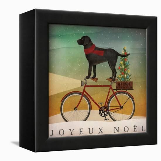 Black Lab on Bike Christmas-Ryan Fowler-Framed Stretched Canvas