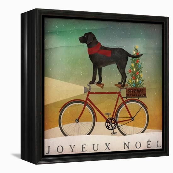 Black Lab on Bike Christmas-Ryan Fowler-Framed Stretched Canvas