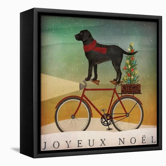 Black Lab on Bike Christmas-Ryan Fowler-Framed Stretched Canvas