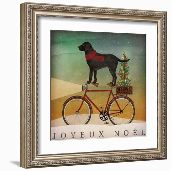 Black Lab on Bike Christmas-Ryan Fowler-Framed Art Print