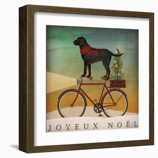 Black Lab on Bike Christmas-Ryan Fowler-Framed Art Print