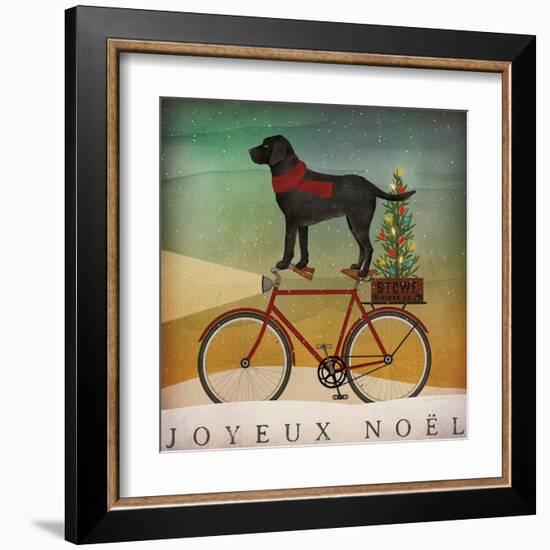 Black Lab on Bike Christmas-Ryan Fowler-Framed Art Print