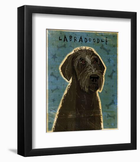 Black Labradoodle-John W^ Golden-Framed Art Print