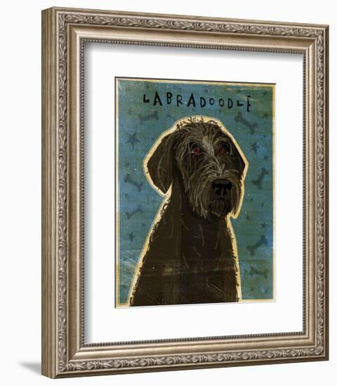 Black Labradoodle-John W^ Golden-Framed Art Print