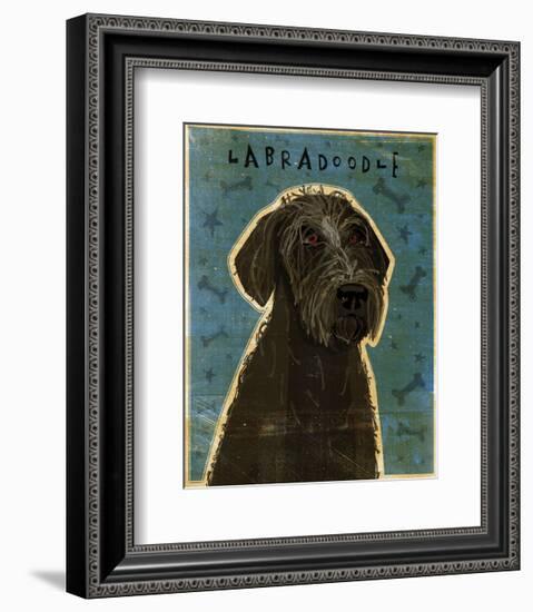 Black Labradoodle-John W^ Golden-Framed Art Print