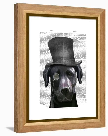 Black Labrador, Formal Hound and Hat-Fab Funky-Framed Stretched Canvas