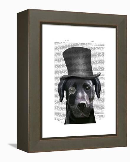 Black Labrador, Formal Hound and Hat-Fab Funky-Framed Stretched Canvas