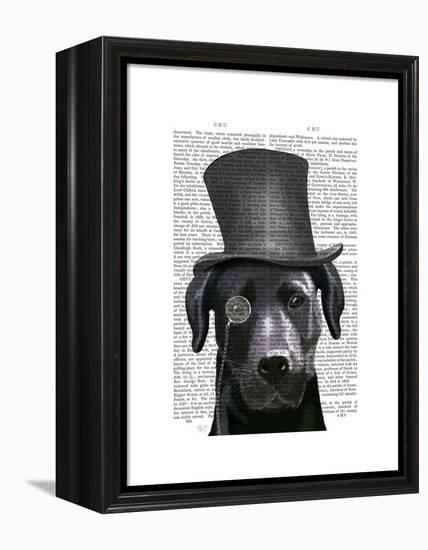 Black Labrador, Formal Hound and Hat-Fab Funky-Framed Stretched Canvas