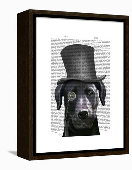 Black Labrador, Formal Hound and Hat-Fab Funky-Framed Stretched Canvas