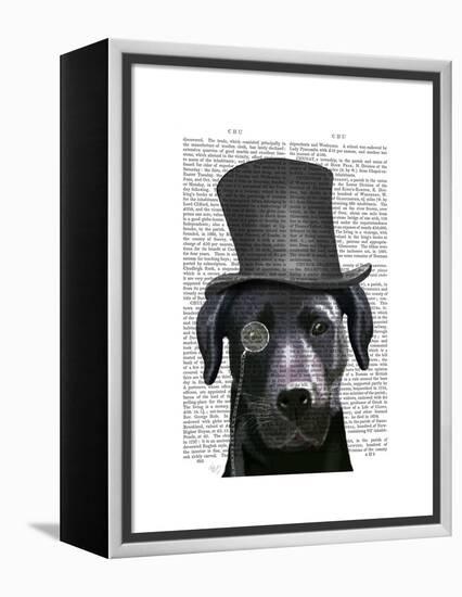 Black Labrador, Formal Hound and Hat-Fab Funky-Framed Stretched Canvas