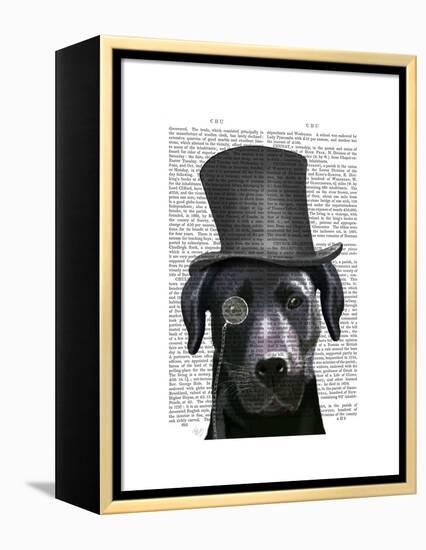Black Labrador, Formal Hound and Hat-Fab Funky-Framed Stretched Canvas