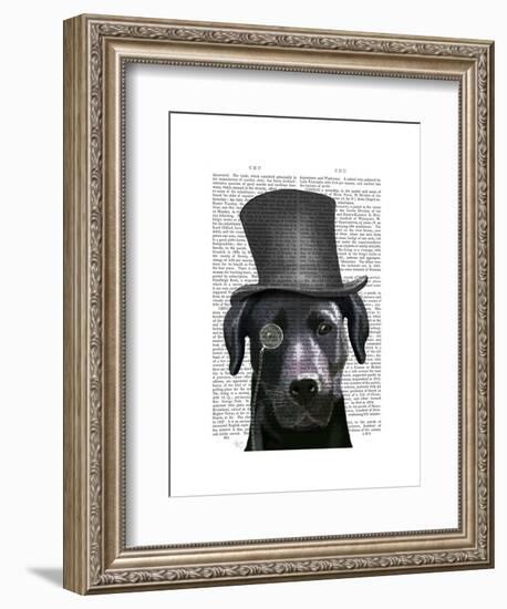 Black Labrador, Formal Hound and Hat-Fab Funky-Framed Art Print