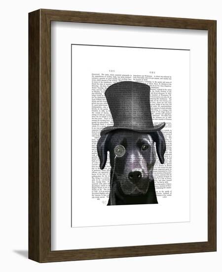 Black Labrador, Formal Hound and Hat-Fab Funky-Framed Art Print