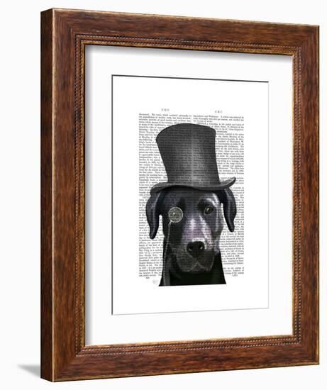 Black Labrador, Formal Hound and Hat-Fab Funky-Framed Art Print