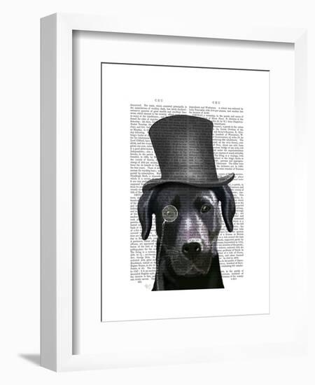 Black Labrador, Formal Hound and Hat-Fab Funky-Framed Art Print