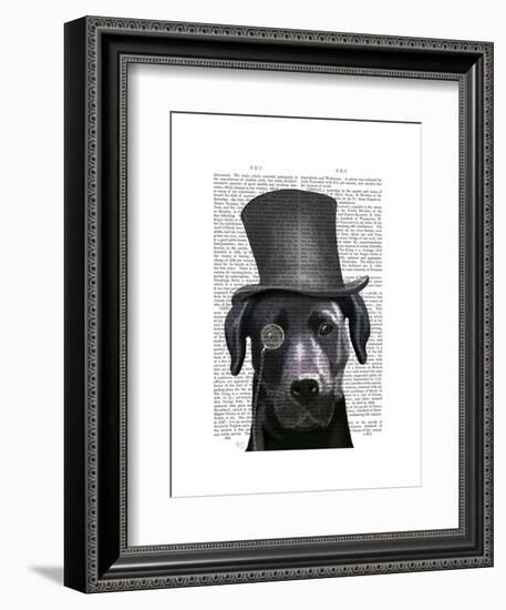 Black Labrador, Formal Hound and Hat-Fab Funky-Framed Art Print