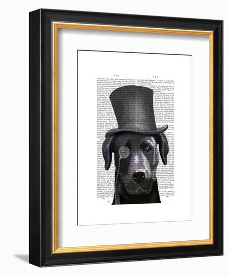 Black Labrador, Formal Hound and Hat-Fab Funky-Framed Art Print