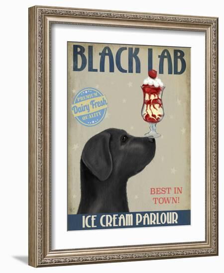 Black Labrador Ice Cream-Fab Funky-Framed Art Print