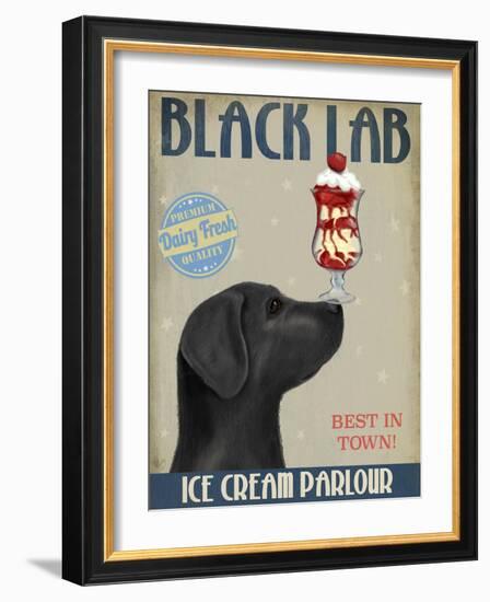 Black Labrador Ice Cream-Fab Funky-Framed Art Print