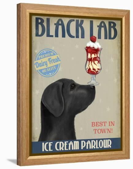 Black Labrador Ice Cream-Fab Funky-Framed Stretched Canvas