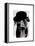 Black Labrador in Bowler Hat-Fab Funky-Framed Stretched Canvas