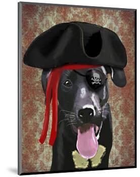 Black Labrador Pirate Dog-Fab Funky-Mounted Art Print