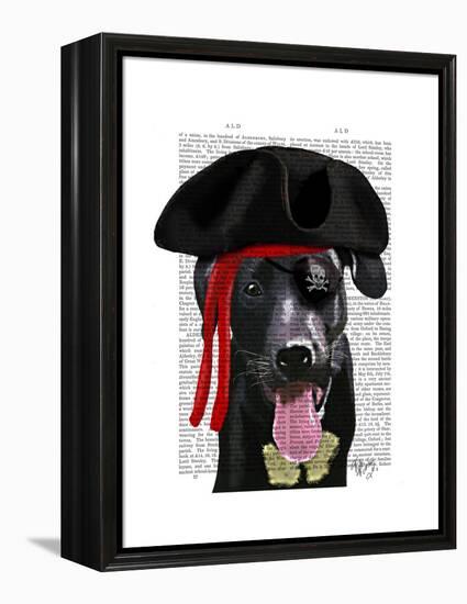 Black Labrador Pirate-Fab Funky-Framed Stretched Canvas