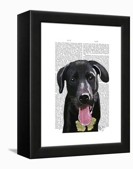 Black Labrador Plain-Fab Funky-Framed Stretched Canvas