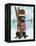 Black Labrador, Skiing-Fab Funky-Framed Stretched Canvas