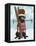 Black Labrador, Skiing-Fab Funky-Framed Stretched Canvas